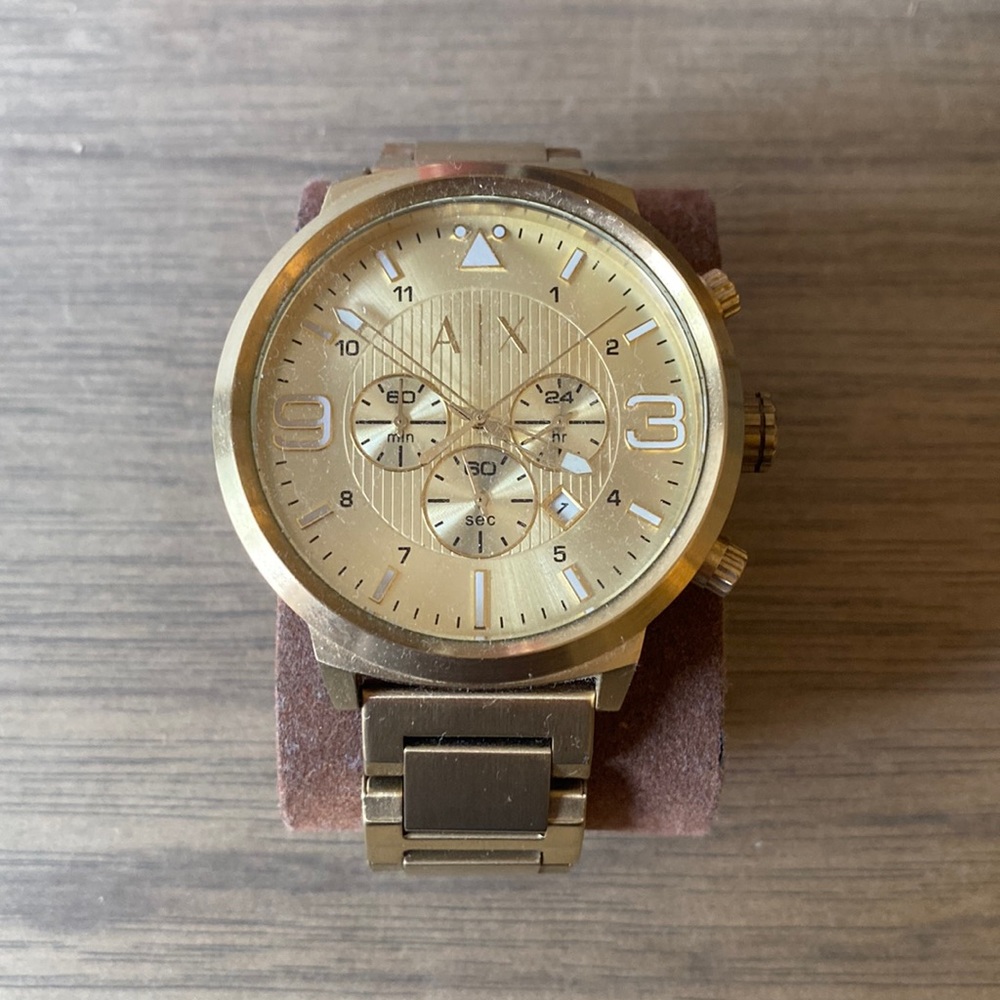 A|X Armani Exchange Men’s Chronograph Watch Gold Tone Stainless Steel